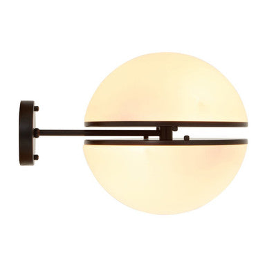 Abira Matt Black Ball Wall Light