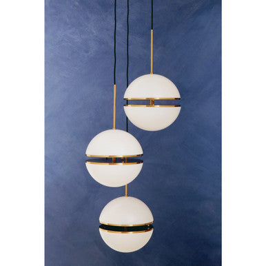 Abira Three Ball Brass Pendant Light