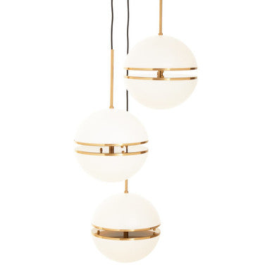 Abira Three Ball Brass Pendant Light