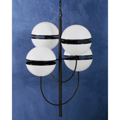 Abira Four Ball Matt Black Pendant Light