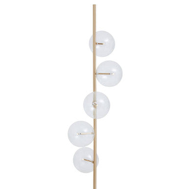 Abira Five Bulb White Marble Base Floor Lamp