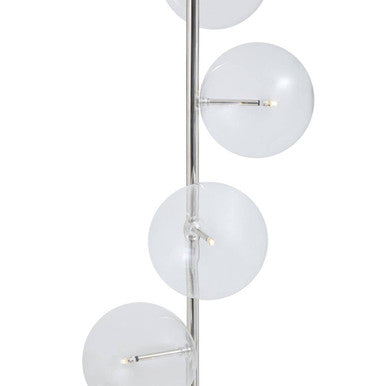 Abira Nickel And Black Marble Floor Lamp