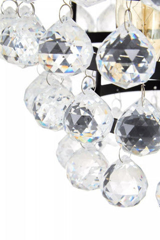 Hutchinson Clear Crystal Floor Lamp with Black Metal