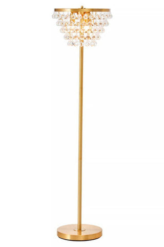 Hutchinson Clear Crystal Floor Lamp with Gold Metal
