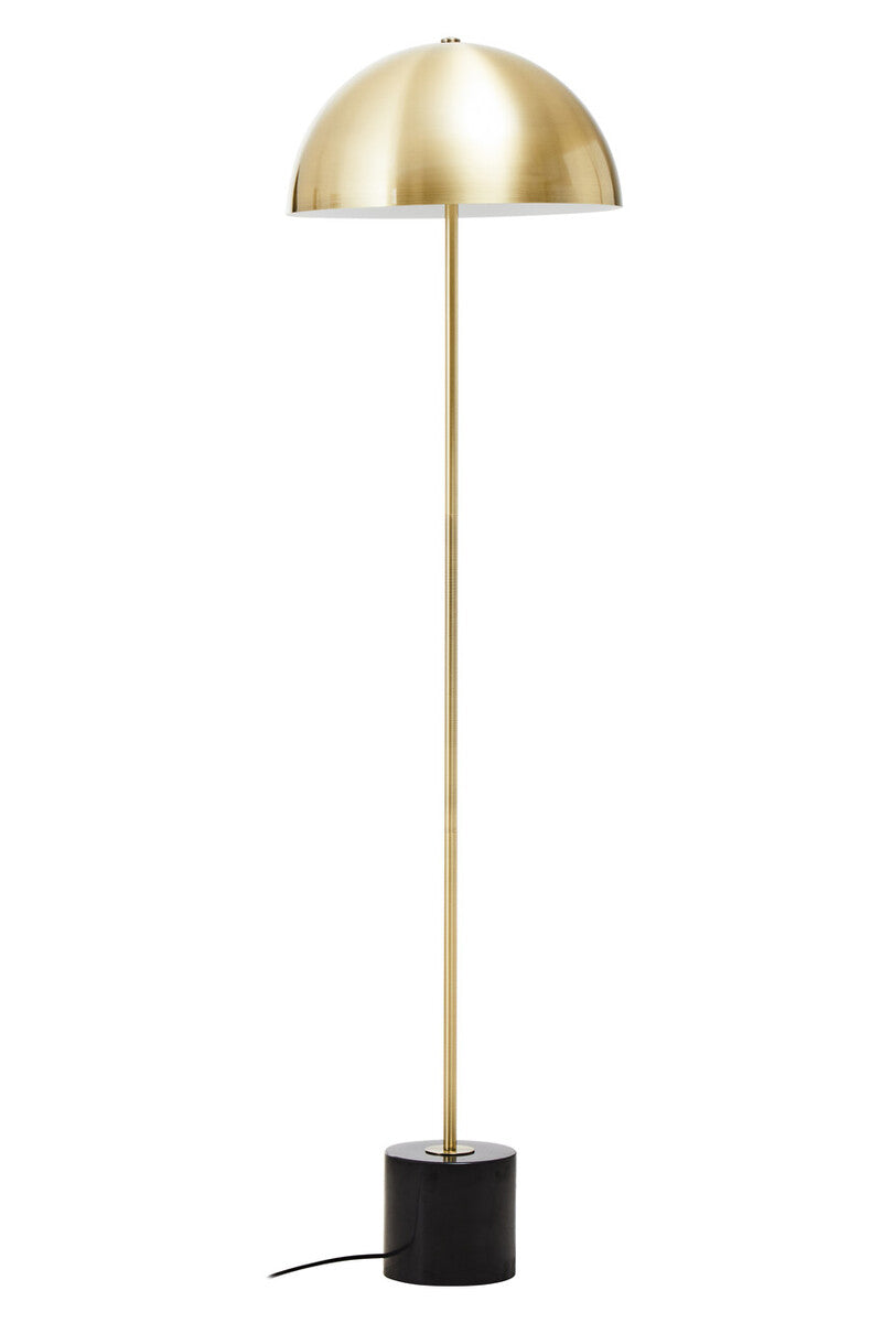 Murdoch Brushed Brass Floor Lamp with Black Marble Base