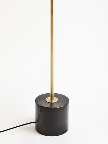 Murdoch Brushed Brass Floor Lamp with Black Marble Base