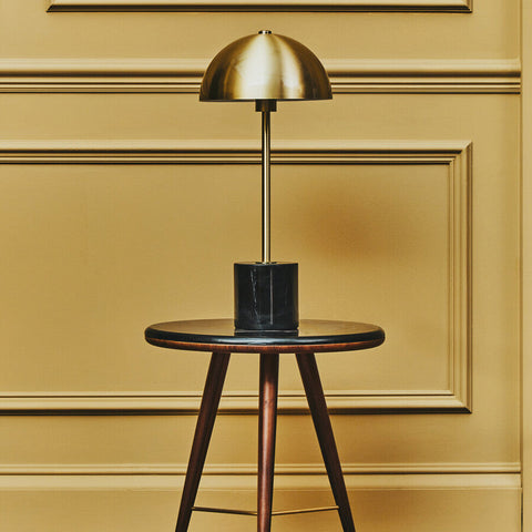 Murdoch Brushed Brass Table Lamp with Black Marble Base