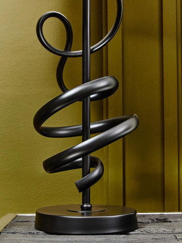 Zavi Matte Black Squiggle Table Lamp