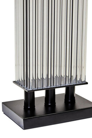 Elana Clear Glass Table Lamp With Matte Black Base