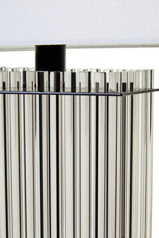 Elana Clear Glass Table Lamp With Matte Black Base