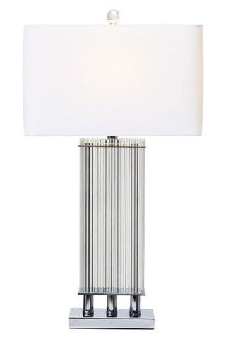 Elana Clear Glass Table Lamp With Matte Silver Base