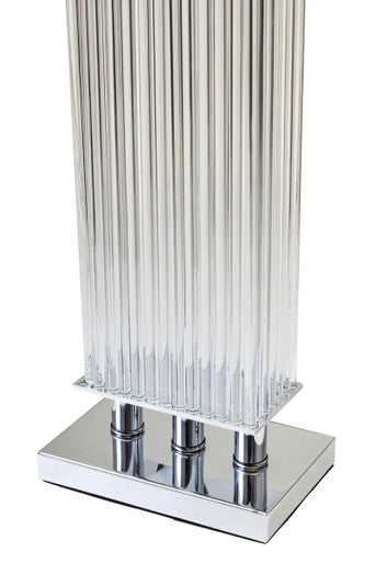 Elana Clear Glass Table Lamp With Matte Silver Base