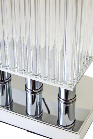 Elana Clear Glass Table Lamp With Matte Silver Base