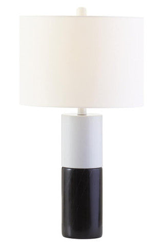 Eben Black and White Marble Table Lamp