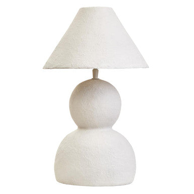 Carta 44cm White Papier Mache Table Lamp
