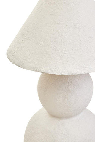 Carta 44cm White Papier Mache Table Lamp