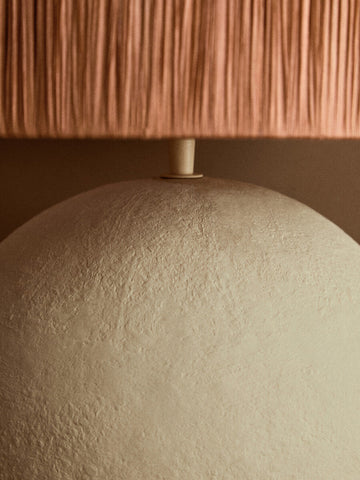 Carta Natural Papier Mache Table Lamp With Rust Raffia Shade