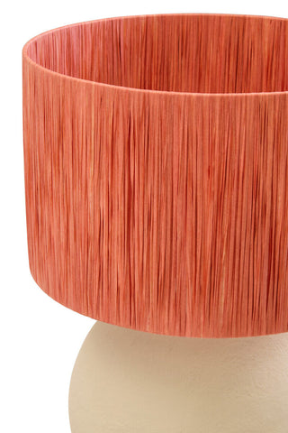 Carta Natural Papier Mache Table Lamp With Rust Raffia Shade