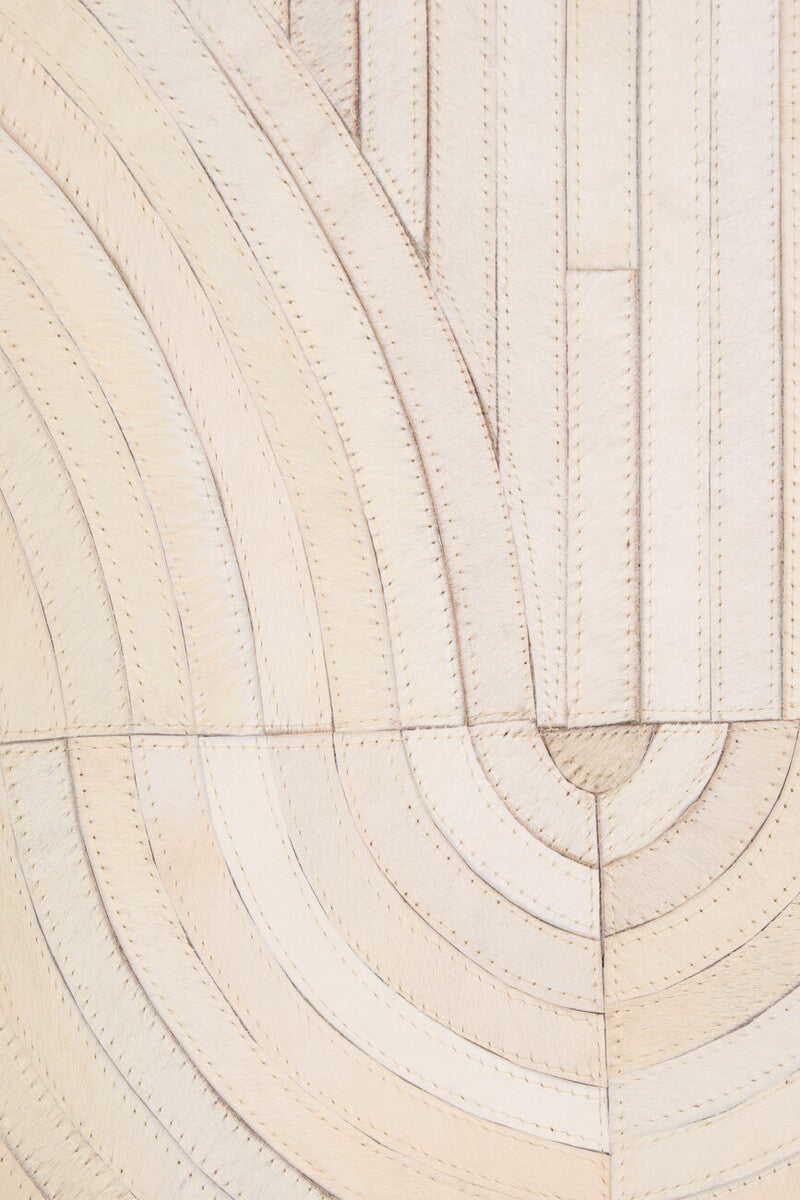 Bosie Safira Large Natural Hair On Leather Rug