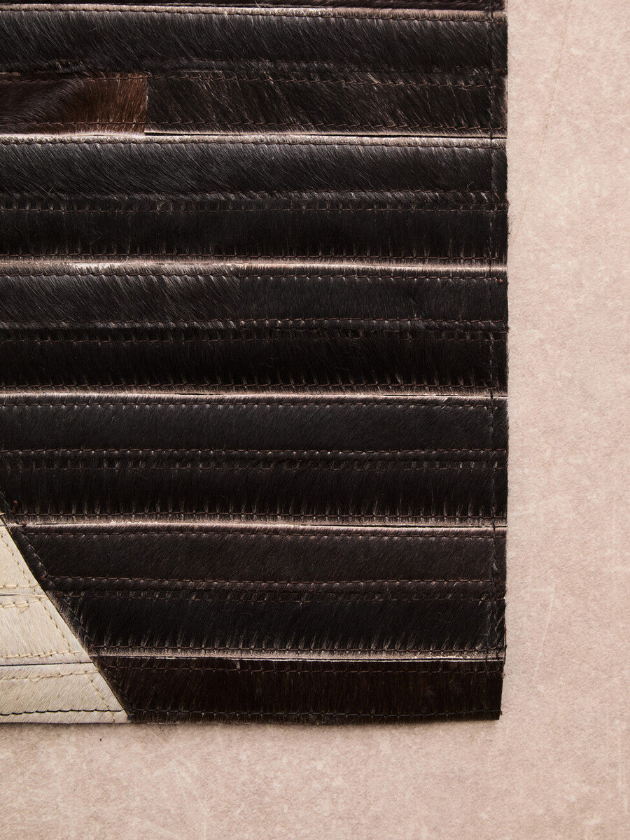 Bosie Safira Small Abstract Hair On Leather Rug