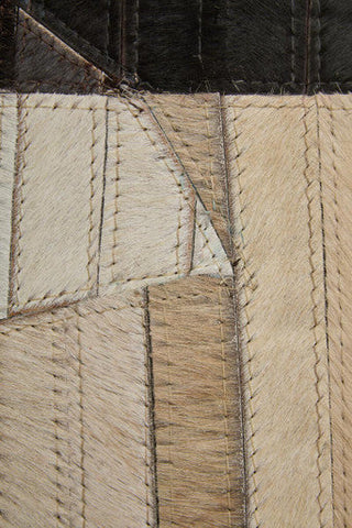 Bosie Safira Small Abstract Hair On Leather Rug