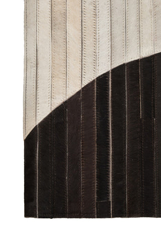 Bosie Safira Large Abstract Hair On Leather Rug