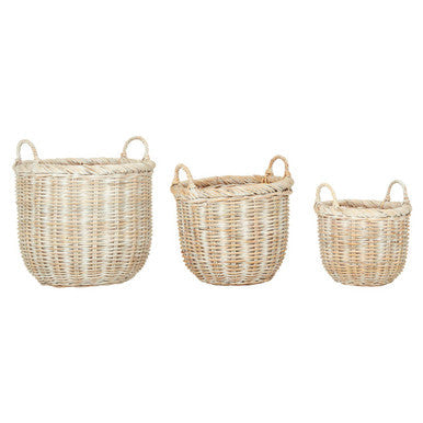 Argento Whitewash Rattan Storage Baskets