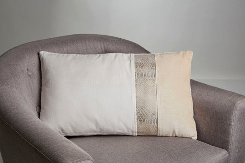 Bosie Kensington Townhouse Cream And Gold Rectangular Cushion