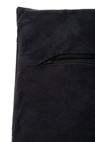 Bosie Safira Black Hair on Leather Patchwork Cushion
