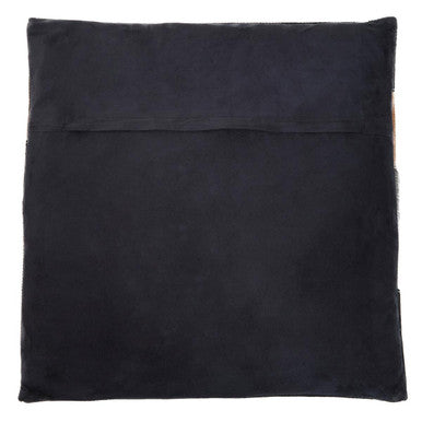 Bosie Safira Neutral Colourblock Hair on Leather Patchwork Cushion