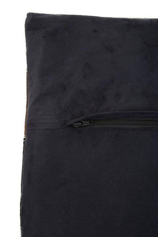 Bosie Safira Neutral Colourblock Hair on Leather Patchwork Cushion