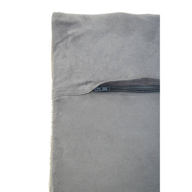Bosie Safira Grey Hair on Leather Patchwork Cushion