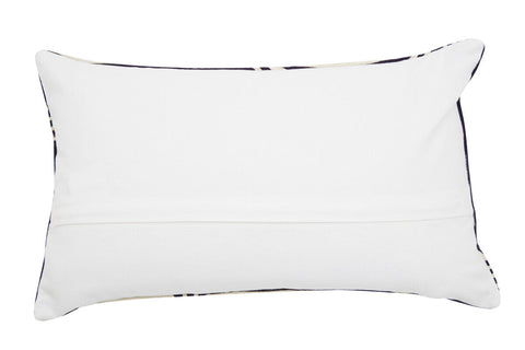 Bosie Ozella Black And White Embroidered Rectangular Cushion