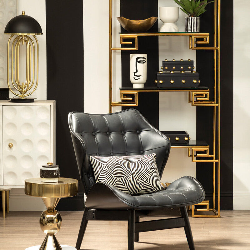 Bosie Ozella Black And White Embroidered Rectangular Cushion