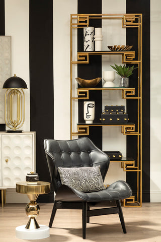 Bosie Ozella Black And White Embroidered Rectangular Cushion