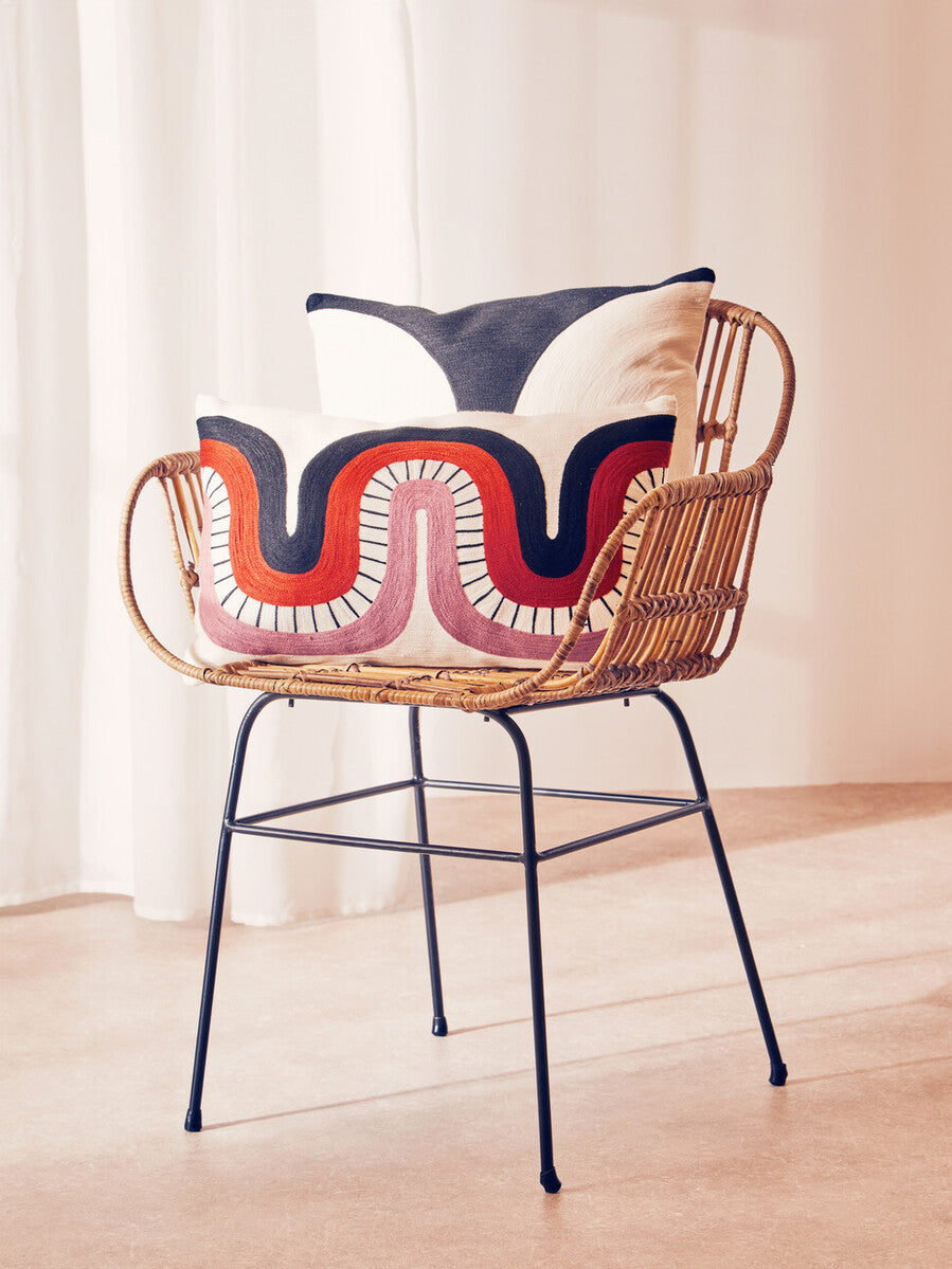 Bosie Ozella Curve Pattern Rectangular Cushion