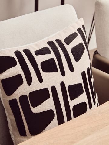 Bosie Ozella Natural And Black Square Cushion