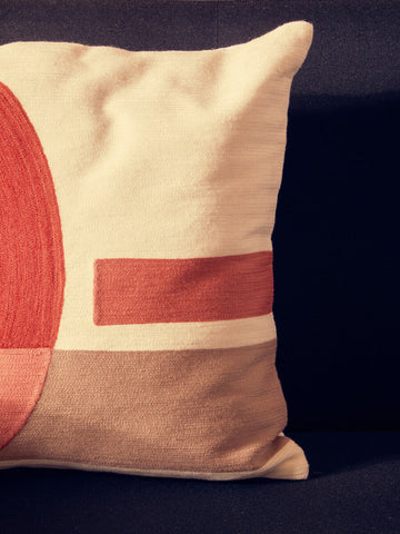 Bosie Ozella Red And White Tonal Cushion