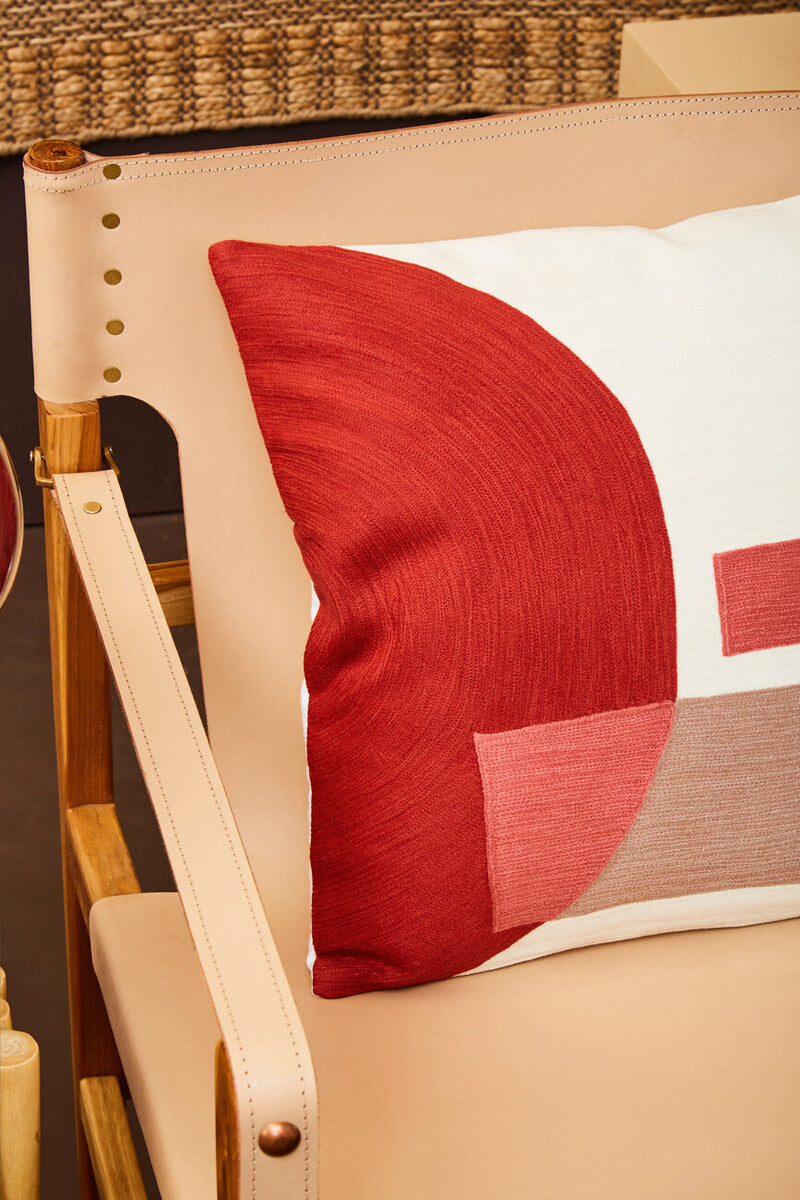 Bosie Ozella Red And White Tonal Cushion