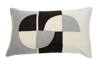 Bosie Ozella Circular Print Embroidered Rectangular Cushion