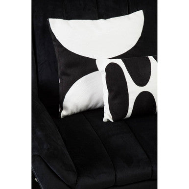 Bosie Ozella Black And White Semi Circular Design Cushion