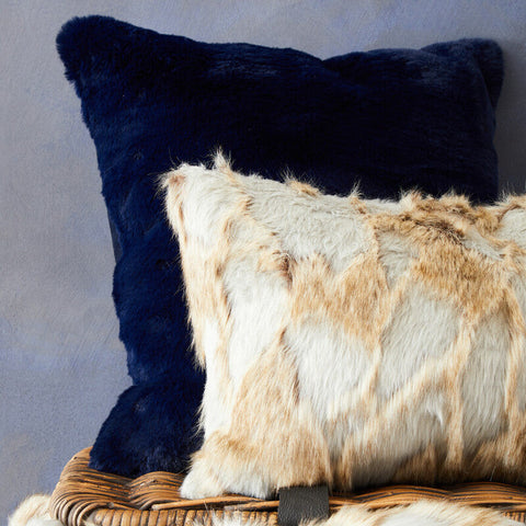 Bosie Lamina Navy Blue Square Cushion
