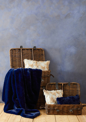 Bosie Lamina Navy Blue Rectangular Cushion