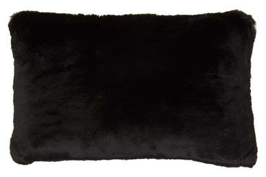 Bosie Lamina Black Rectangular Fur Cushion