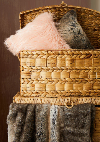 Bosie Lamina Mocha Ombre Square Fur Cushion