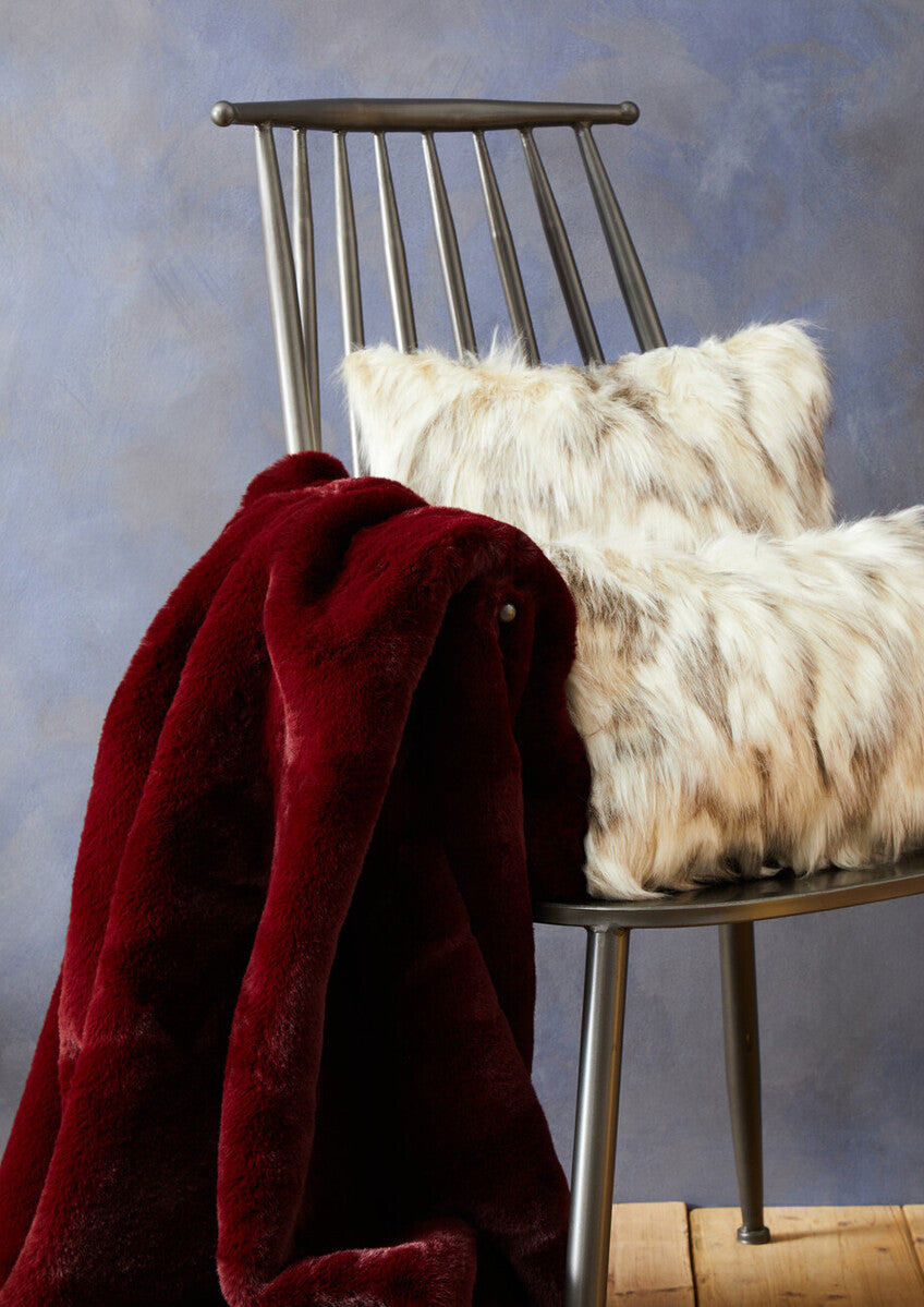 Bosie Lamina Natural Rectangular Fur Cushion