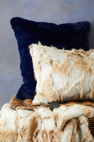 Bosie Lamina Grey And Natural Fur Throw