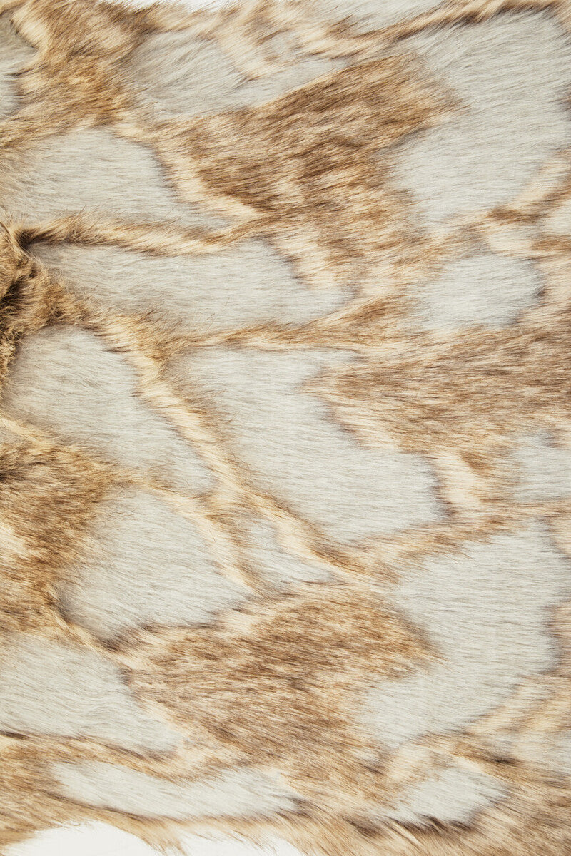 Bosie Lamina Grey And Natural Square Fur Cushion