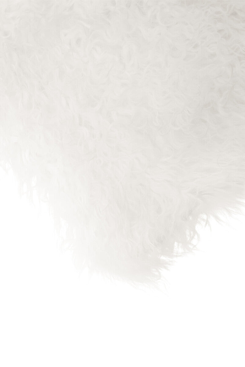 Bosie Real Mongolian Fur White Square Cushion