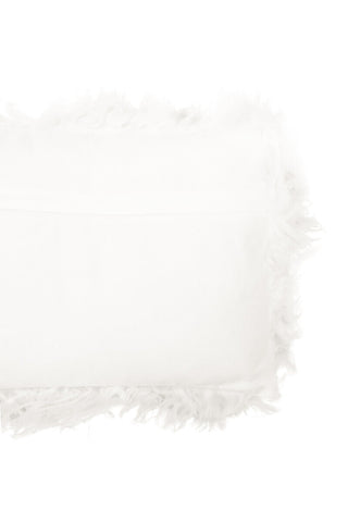 Bosie Real Mongolian Fur White Rectangular Cushion